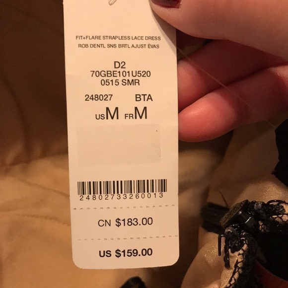 NWT Bebe Medium Fit & Flare Strapless Black Lace Bustier Dress​​​ - Picture 13 of 13